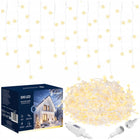 SOPLE 300LED ZEWNĘTRZNE LAMPKI ŚWIĄTECZNE FLASH KURTYNA BIAŁE CIEPŁE IP44
