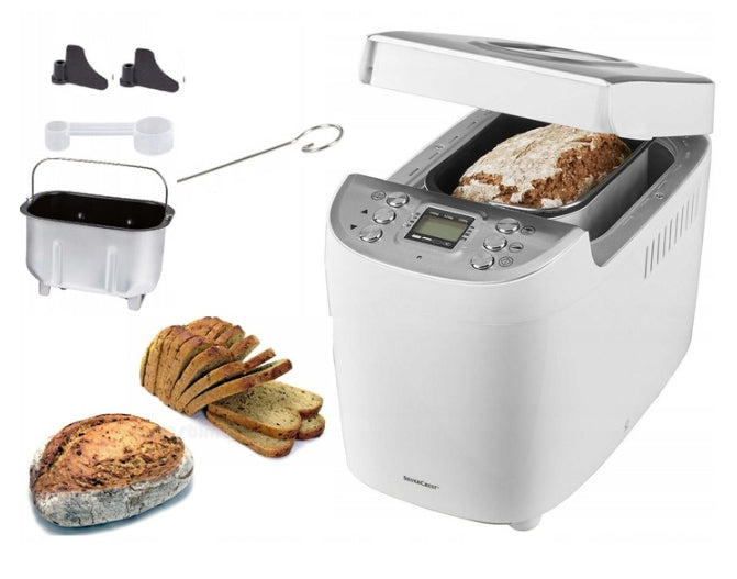 Wypiekacz do chleba SilverCrest SBB 850 E1 srebrny/szary 850 w automat do pieczywa, 16 programów, wyrabianie ciasta