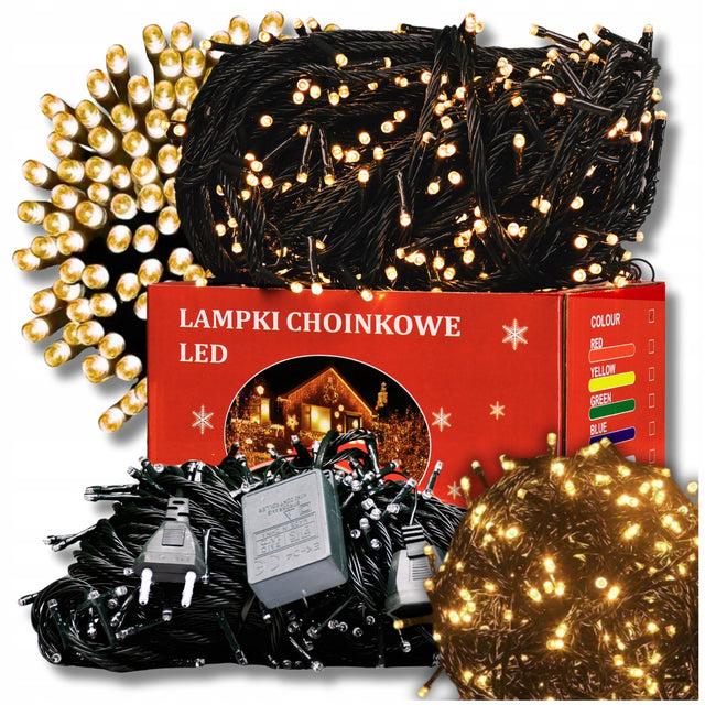 Lampki choinkowe 500 LED Ciepły biały Wewnętrzne Zewnętrzne światełka