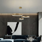 Lampa LED sufitowa ringi złota 60 40 30cm bluetooth pamięć darmat light 535 żyrandol do salonu jadalni 3 punkty światła