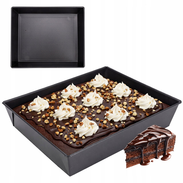 Forma do pieczenia ciasta zapiekanek lasagne blacha 28x23x6 cm kamille metalowa keksówka, pieczywo domowe
