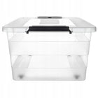 Pojemnik z pokrywą do przechowywania 40l organizer plastikowy na zabawki 59 cm 39 cm 40 l bezbarwny uniwersalne