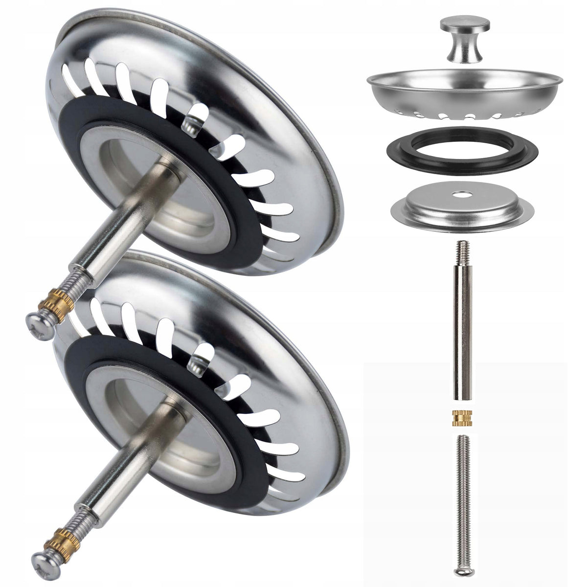 2x sitko koszyk korek do zlewozmywaka 79mm regulacją do zlewu franke polska metalowy filtr odpływowy, wystający uchwyt