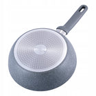 Patelnia głęboka granitowa gruba solidna 24 CM WOK GAZ indukcja kamille do smażenia i duszenia, możliwość mycia w