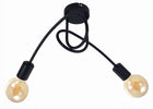 Sufitowa lampa wisząca plafon żyrandol czarny loft edison 2xE27 oprawa metalowa do salonu kuchni jadalni korytarza i