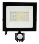 Naświetlacz LED 50W Halogen z czujnik ruchu Zmierzchu 4500lm 4000K Czujka lampa zewnętrzna IP44, reflektor do ogrodu