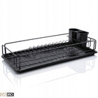 Suszarka do naczyń 50 x 25 cm ociekacz na talerze sztućce stojąca czarna jednopoziomowy organizer kuchenny do