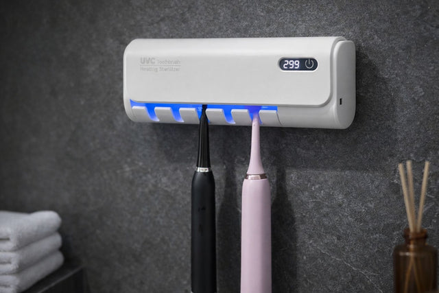 Inteligentny uchwyt na szczoteczki do zębów Selvione RA-608 dezynfekcja UV organizer łazienkowy, akcesorium z tworzywa, biały