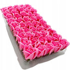 Róże mydlane flower box 50 sztuk główki z szypułką do bukietów dekoracji kwiaty z mydła, różyczki, ozdoba florystyczna