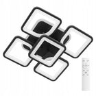 Lampa Sufitowa LED Wisząca nowoczesna żyrandol plafon 81W CCT Remote pilot 6 punktów światła, czarna aluminiowa oprawa