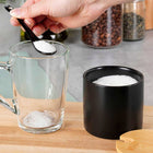 CUKIERNICA CUKIERNICZKA CERAMICZNA Z ŁYŻECZKĄ CZARNA 139681 pojemnik na cukier, okrągły, 250 ml, do kawy i herbaty
