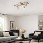 Lampa Sufitowa Plafon Ramka Kaszmir Ecru Beżowa 4x GU10 do Pokoju Sypialni oprawa metalowa czteropunktowa salon korytarz