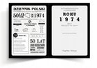 Kartka XXL z imieniem urodzinowa na 50 urodziny 1974 1975 1976 LAT +imię pamiątka dla jubilata, pięćdziesiątka