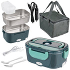 Elektryczny lunchbox termos obiadowy samochodowy Redleaf DFH-001 zielony pojemnik na żywność 1500 ml do zmywarki