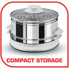 Parowar Tefal Convenient Inox VC145130 900 w garnek do gotowania na parze, 2 pojemniki, pojemność 6 l, pojemnik na
