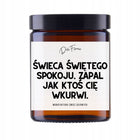 Świeca sojowa zapachowa śmieszny prezent urodziny biura świętego spokoju bawełniany knot, do 50 h palenia, 180 ml, na
