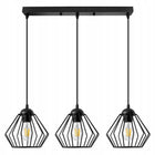 LAMPA WISZĄCA SUFITOWA ŻYRANDOL BRYLANT LED Czarna Metalowa 3xE27 LOFT oświetlenie do salonu jadalni kuchni