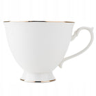KOMPLET KAWOWY ZESTAW FILIŻANKI FLORINA ZE SPODKIEM LIRIC 210ML 12el 6sos porcelanowe, białe w paski, serwis dla 6 osób