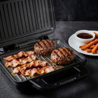 Opiekacz do kanapek panini grill elektryczny do kanapek 1400W non-stick nominalna srebrny/szary