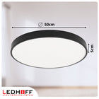 Plafon LED lampa sufitowa duża 50cm okrągła czarna Panel mocny do pokoju oprawa oświetleniowa, zintegrowane źródło