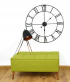 Duży metalowy zegar ścienny 80 CM czarny cichy mechanizm arventa style dekoracja salonu, tarcza analogowa, cyfry