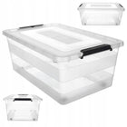 Pojemnik z pokrywą do przechowywania 40l organizer plastikowy na zabawki 59 cm 39 cm 40 l bezbarwny uniwersalne