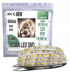 Taśma LED 2835 SMD 120 /m 5m ledy listwa neutralna dzienna biała oświetlenie do wnętrz 12V DC IP20 48W