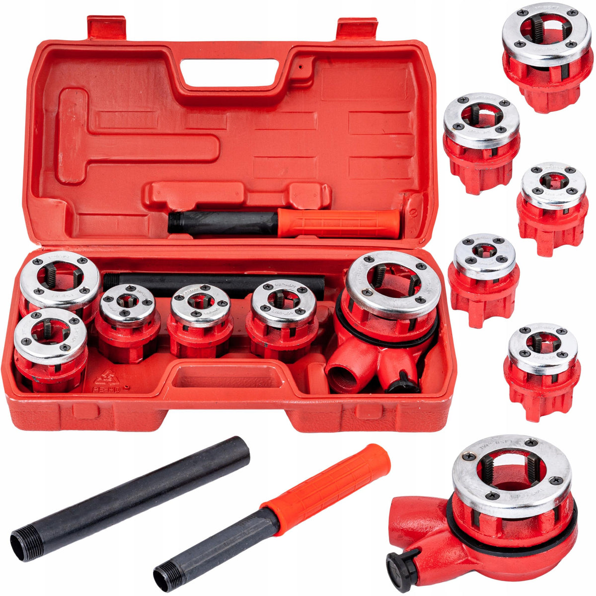 GWINTOWNICA DO RUR HYDRAULICZNA NARZYNKI NASADKI 6 ELEMENTÓW S10432