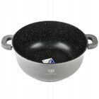 GARNEK DUŻY 6,5L INDUKCJA GAZ GARNEK MARMURKOWY DO PIEKARNIKA GARNKI rondel aluminiowy, powłoka granitowa, średnica 28