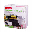 Garnek 4,5 L marmurowy tradycyjny z pokrywką indukcja piekarnik kamille aluminiowe naczynie kuchenne 24 cm do gotowania