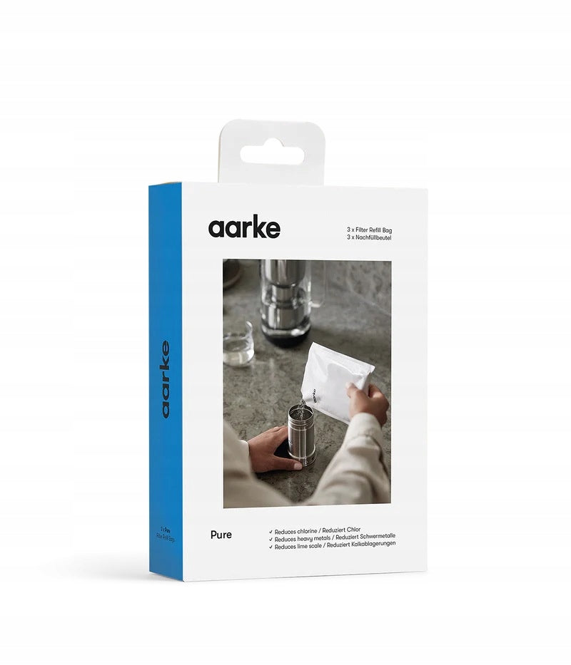 Aarke - wkład do dzbanka filtrującego, 3 szt pure filtr wody, wymienne filtry, wydajność 120 l, biały