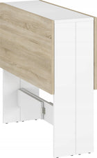 Stół kuchenny rozkładany blat prostokątny biały, dąb 76x23/103 cm płyta MDF