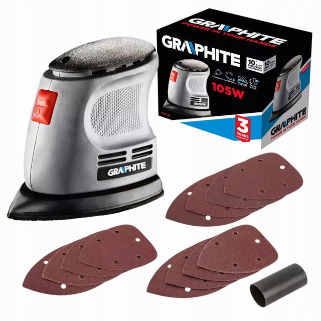 Szlifierka oscylacyjna delta 105W graphite 59G335 do narożników i trudno dostępnych miejsc, zasilanie 230 V, masa 0,9 kg