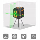 Poziomica laserowa 4D płaszczyznowa 360 laser PRO zielony +statyw do drzwi niwelator krzyżowy, zasięg 24 m, klasa