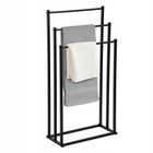 Wieszak łazienkowy na ręczniki stojak metalowy do łazienki suszarka loft drążek 440 mm 740 mm czarny