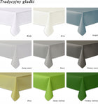 Obrus plamoodporny - 140X300 - żakard biały gruby nakrycie stołu z poliestru do jadalni i kuchni