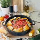 PATELNIA INDUKCJA Głęboka Krótkie Uchwyty Konighoffer Pollo Black 32x8 cm tradycyjna 80 mm 32 cm /Wzór