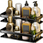 2X półka łazienkowa wisząca pod prysznic do łazienki mocna czarna loft metalowy organizer na kosmetyki, 30x13 cm