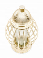 Znicz Lampion Piękny Kula Gold Złoty Metalizowany duży 28 cm lampka nagrobna LED, dekoracja na grób, ozdoba cmentarna