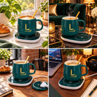 2x zestaw kubek podgrzewany podstawka podgrzewacz wody herbaty kawy prezent ceramiczny 350 ml, do napojów, można myć w