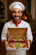 Pudełko na alkohol pizza żulietta 4SETY prezent dla faceta mężczyzny 18-99 stojak butelkowy, gadżet z nadrukiem na