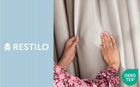 RESTILO Zasłona welurowa plus szarfa up taśma 140x245 Chłodny Beż do salonu panel okienny zaciemniający z poliestru