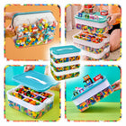 Pojemnik na klocki lego zabawki organizer 3-PIĘTROWY z przegródkami 18 L pudełko plastikowe do przechowywania