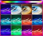 Taśma LED COB neon 5m RGB CCT biały ciepły neutralny zimny 2700-6500K 840/m pasek świetlny, listwa świetlna, do wnętrz