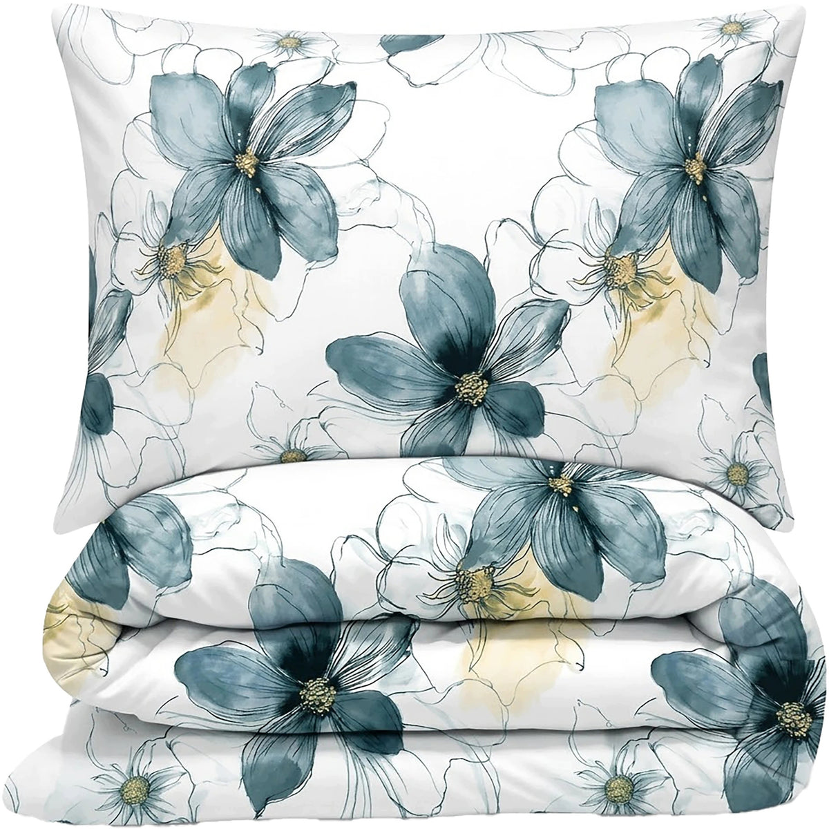 Pościel Flanelowa Kwiaty Wiśni 4cz Prześcieradło 180x230 Sakura 160x200 zestaw sypialniany, poszewki 70x80, zapięcie na