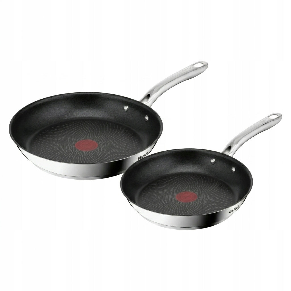 Zestaw patelni stalowe tefal Infinite 28/30cm indukcja gaz nieprzywierająca 2 sztuki, do piekarnika i zmywarki