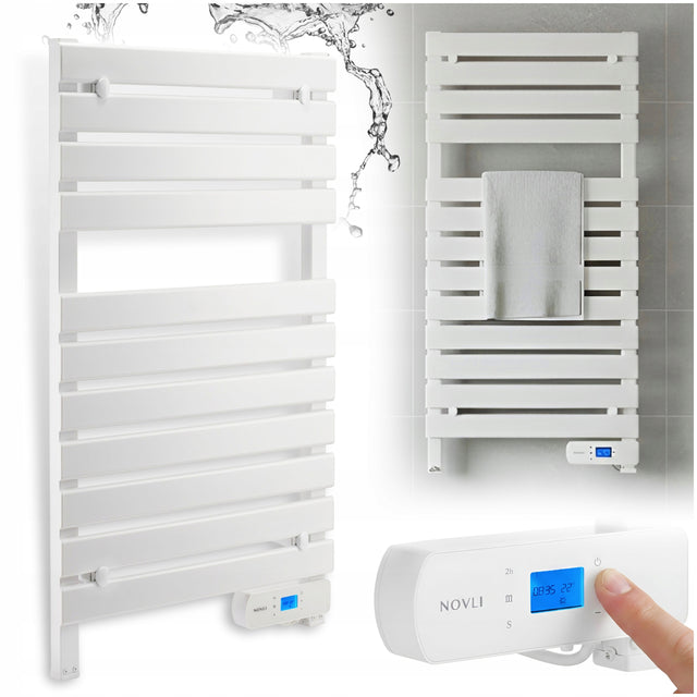 Grzejnik elektryczny łazienkowy EcoCezar 500W drabinka termostat suszarka 555 mm 1001 mm grzewcza biały