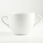 6x BULIONÓWKA PORCELANOWA 650 ML Z UCHWYTAMI MISKA OBIADOWA DO ZUPY KREMU na rosół, mikrofalówki i zmywarki, biała