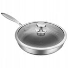 Patelnia stalowa z pokrywą 28 cm plaster miodu Indukcja Gaz Edenberg nieprzywierająca non-stick do smażenia ceramiczna