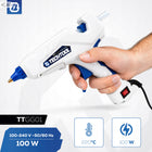 PISTOLET DO KLEJU NA GORĄCO KLEJARKA 100W + KLEJ WKŁADY 11MM MOCNY TECHTOOL aplikator termotopliwy do rękodzieła i